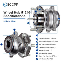 1Pc Wheel Hub Bearing Rear AWD For Subaru Forester Legacy Outback Impreza BRZ 6B93BC-57