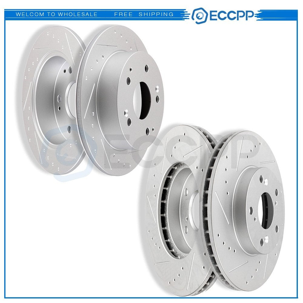 Front & Rear Slotted Brake Rotors Discs For 98 - 02 Honda Accord EX LX 3.0L 6B93BC-57