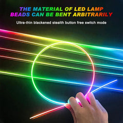 Universal 18in1 Symphony RGB LED Car Atmosphere Ambient Light Interior LED Strip 6B93BC-57