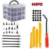 645pcs Plastic Rivets Fastener Push Clips Pin For Car Truck Auto Fender Bumper 6B93BC-57