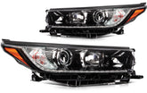 Pair Kit Headlights Assembly For 2017-2019 Toyota Highlander 3.5L Black Amber 6B93BC-57