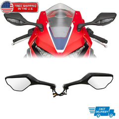 Rear View Mirrors LED Turn Signals Fit Honda CBR1000RR 2017-2024 2018 2019 2020