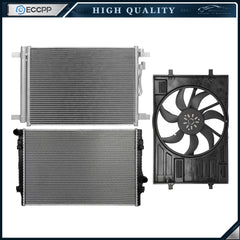 Electric Radiator Condenser Cooling Fan Kit For 2015 2016-2018 Volkswagen Golf 6B93BC-57