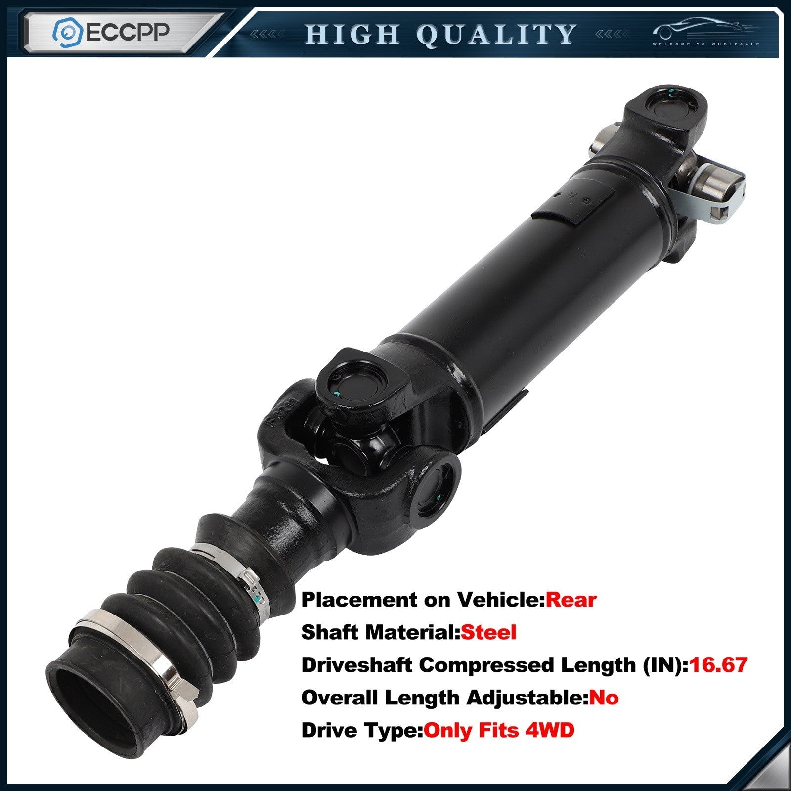 ECCPP Rear Driveshaft For Jeep TJ 1997-2006 Jeep Wrangler 1997-2006 4WD 936-070 ECCPP