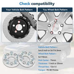 4Pcs 1" 5x114.3 to 5x110 Wheel Adapters For Toyota Highlander Tacoma Pickup 5Lug 6B93BC-57