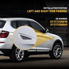 Pair For BMW x3 x4 F25 F26 Chrome Front Side Fender Finisher Trim Right Left A 6B93BC-57