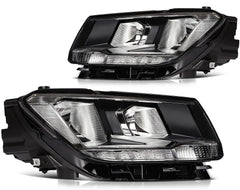 Pair Kit LED Headlights Assembly For 2018-2021 Volkswagen Tiguan 1.4L 2.0L Black 6B93BC-57