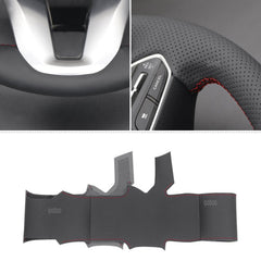 Steering Wheel Wrap For Hyundai Tucson 15-20 Black Perforated Leather Cover