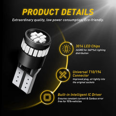 10Pcs Red T10 LED SMD Car Side Marker Interior Light Dome Map Bulbs W5W 194 168 6B93BC-57