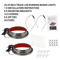2X 60" Running Board Light LED Side Step Strip Amber White Turn Signal Bar Lamp 6B93BC-57