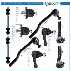 For 1980-1986 Nissan 720 2WD 10pcs Front Ball Joints Tie Rods Sway Bar links Kit 6B93BC-57