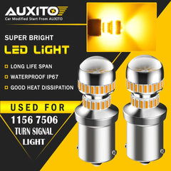 AUXITO 1156 7506 LED Turn Signal Light Amber Canbus No Hyper Flash Error Free EA AUXITO