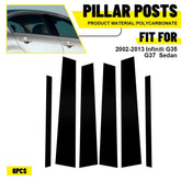 6PCS Gloss Black Door Pillar Posts Cover Trim For Infiniti G35 G37 Sedan 02-13 A 6B93BC-57