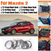 Door Rubber Seal Strips Weather Draft Wind Noise Reduction Kit For Mazda 2