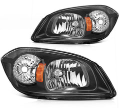 ECCPP Headlights For Chevy Cobalt Pontiac G5 Pursuit 2005-2010 Pair Black Amber 6B93BC-57