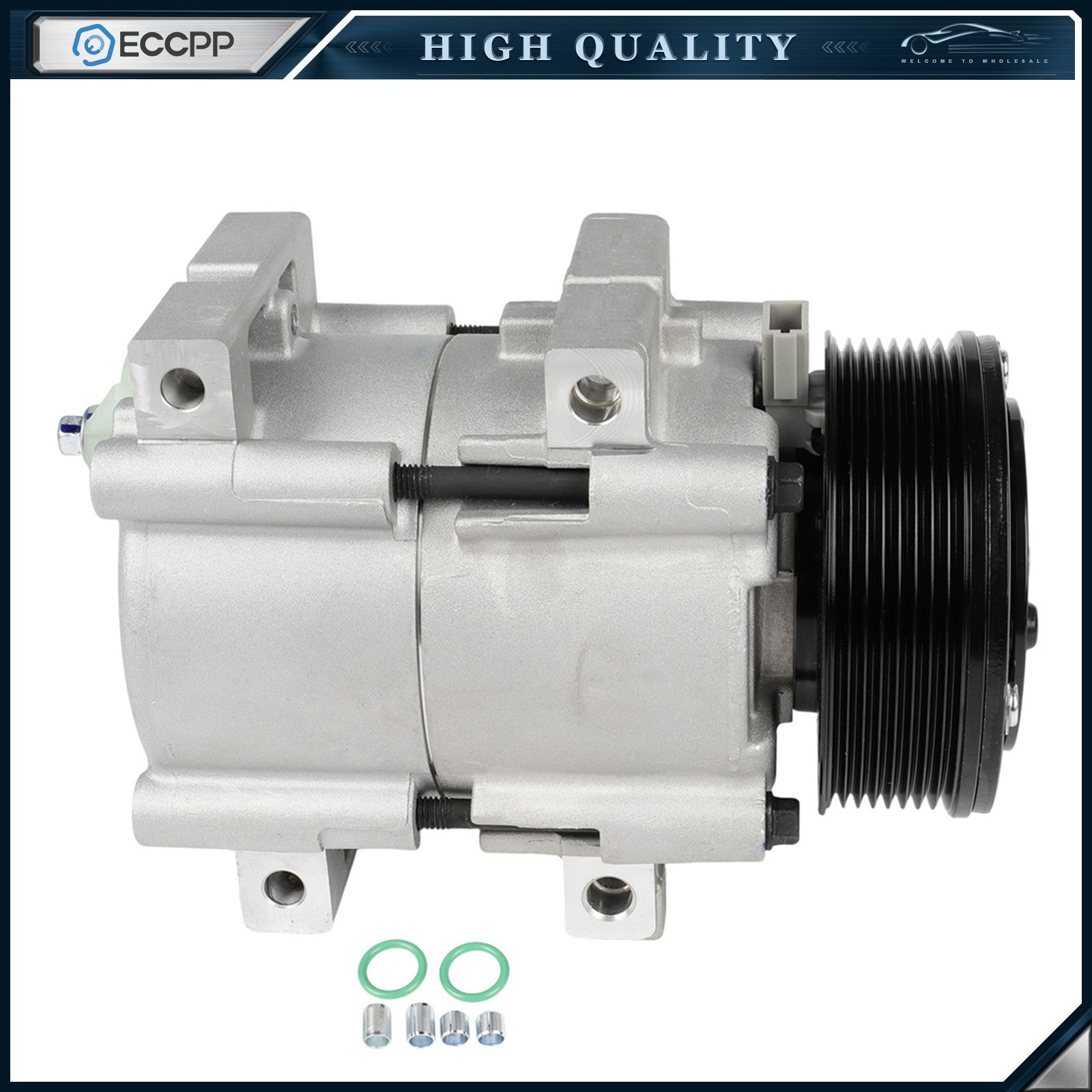 A/C Compressor with 8-Groove Pulley for Ford Excursion 2000 2001-2003 V8 7.3L 6B93BC-57