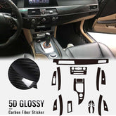 Interior Center Console Carbon Fiber Molding Sticker Decals For BMW 5 Series E60