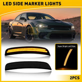 Smoked Lens Marker Side Lights LED Amber For Lamps Dodge 2015-2020 Charger EOA 6B93BC-57