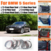 Door Rubber Seal Strips Weather Draft Noise Reduction Kit For BMW 5 Series E60