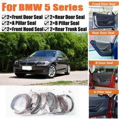Door Rubber Seal Strips Weather Draft Noise Reduction Kit For BMW 5 Series E60