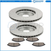 Front Drilled & Slotted Brake Rotors Metallic Pads For 2003- 2005 Acura MDX 3.5L 6B93BC-57