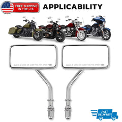 Rectangle Rear view Mirrors For Harley Cruiser Bobber Chopper Softail Sportster