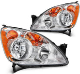 ECCPP Headlights Assembly For Honda CR-V CRV 2.4L 2005-2006 Pair Chrome Amber 6B93BC-57