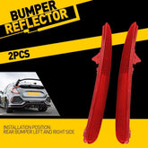 Fits Honda 2017-2021 Civic Hatchback Red Lens Rear Bumper Reflectors Assemblies 6B93BC-57