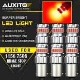 6X AUXITO 1156 LED Brake Tail High Stop Lights Bulbs Lamps Vivid Red 2F EOA AUXITO