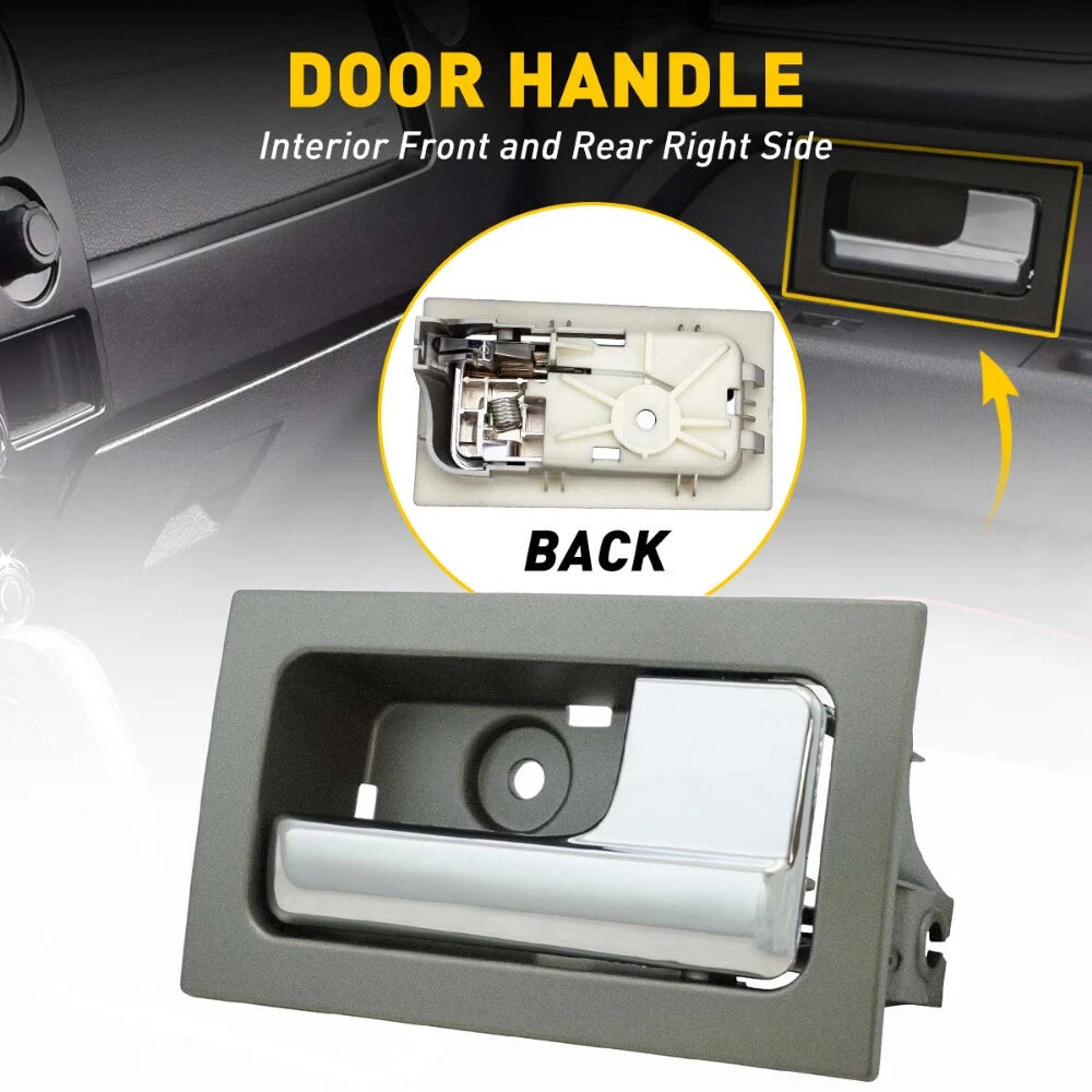 Inside Door Interior Handle Right Passenger Side Platinum Chrome for Ford F150 6B93BC-57