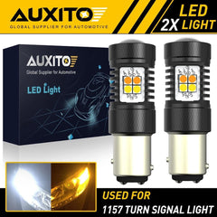 AUXITO 1157 Switchback LED Front Turn Signal Parking DRL Light Bulb Dual Color A AUXITO