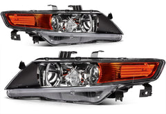 ECCPP Headlights Assembly For Acura TSX Base 2.4L 2004-2008 Pair Kit Black Amber 6B93BC-57