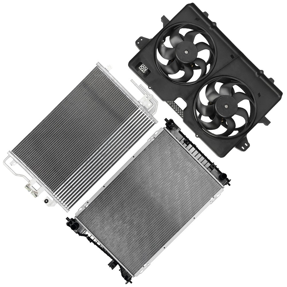 Electric Radiator Condenser Cooling Fan Kit For 2009 2010 2011 2012 Ford Escape 6B93BC-57