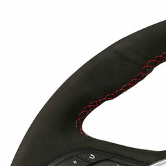 Hand-Sewn Black Suede Leather Steering Wheel Cover for Infiniti Q50 2018+