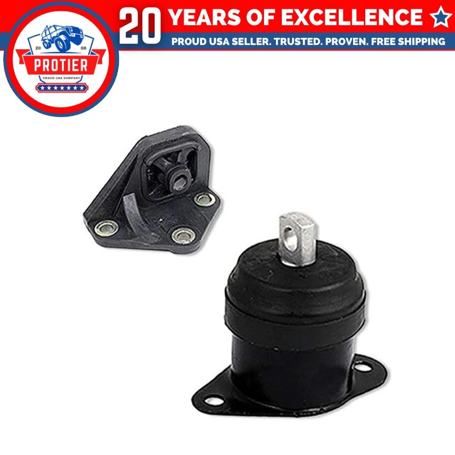 Fits 2003-2007 Honda Accord 2.4L Front Right Motor & UpperTrans Mount 2pc : 6B93BC-57