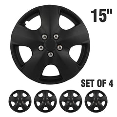 ECCPP 4X 15" Universal Hub Caps Wheel Cover Kit Snap On For R15 Tire 5 Lug Wheel 6B93BC-57