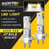 AUXITO H7 LED Headlight Bulbs High Low Beam 6500K Bright White CANBUS Q10 EOA AUXITO