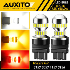 AUXITO 3157 LED Brake Tail Rear Turn Signal Light Bulb Lamp White Red Amber EOA AUXITO