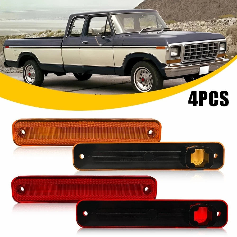 For 73-79 Ford F100/F150/F250/F350 Front Rear Bumper Side Marker Light Housings 6B93BC-57