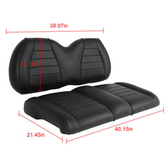 Golf Cart Front Seat Bottom & Back Cushion Set for Club Car Precedent Black 6B93BC-57