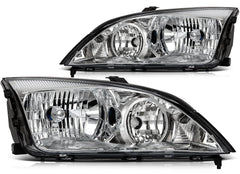 Headlights Assembly Pair For 2007-2005 Ford Focus Chrome Housing Left+Right 6B93BC-57