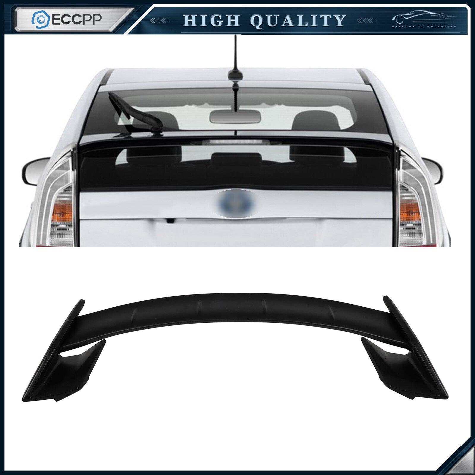Rear Spoiler Fits 2010-2015 Toyota Prius Primed Black Pedestal Wing 6B93BC-57