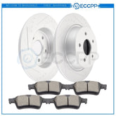 Rear Brake Disc Rotors and Ceramic Pads For Ford Transit C-Max 2014-2018 Slotted 6B93BC-57