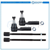 For 1996-2007 Ford Focus & Mercury Sable Set of 4 Inner Outer Tie Rod End Kit KOEEP