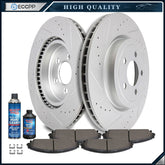 Front Drilled & Slotted Ceramic Brake Pads And Rotors For Chrysler 300 Dodge 6B93BC-57