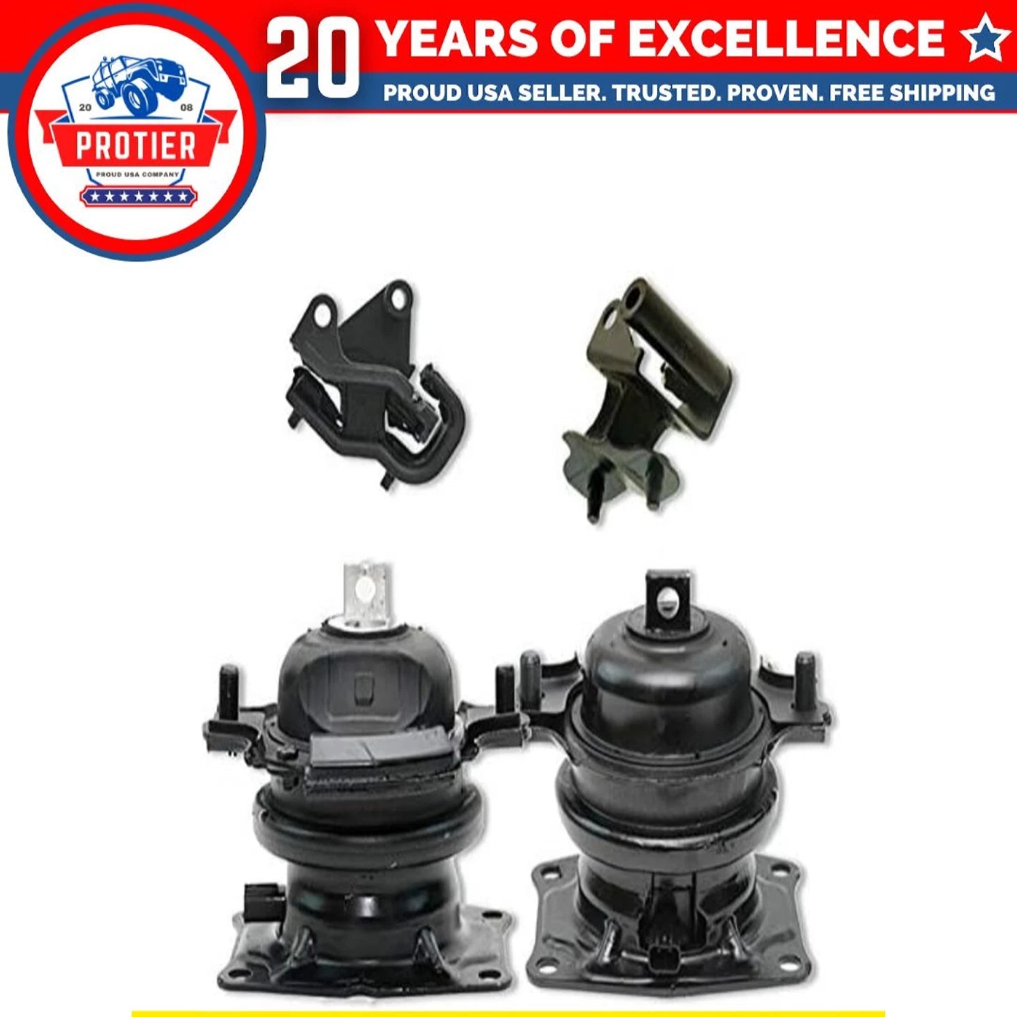 Fits 2007 Honda Odyssey 3.5L i-VTEC AUTO Front Rear Motor & Trans Mount 4pc : 6B93BC-57