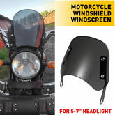 5-7" Motorcycle Flyscreen Front Windscreen Headlamp Windshield w/ Mount Bracket 6B93BC-57