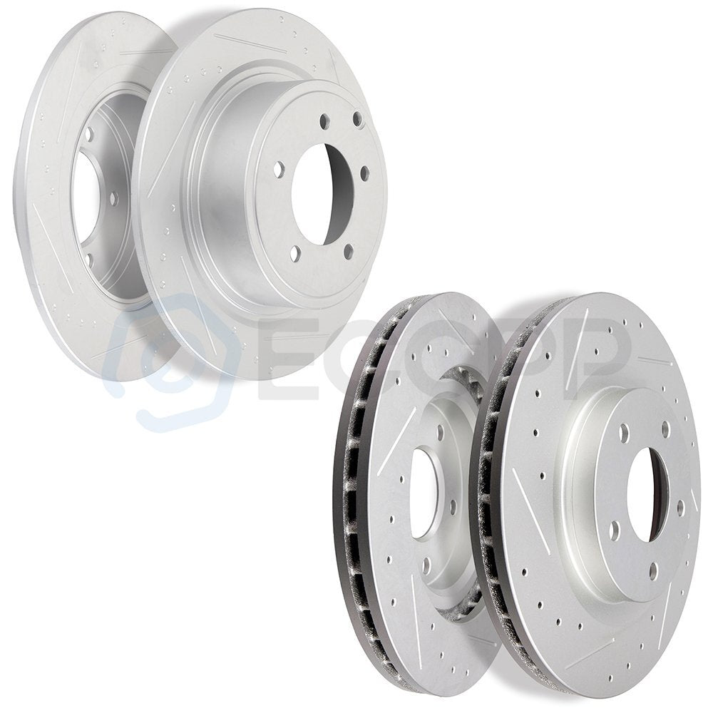Front and Rear Discs Brake Rotors For 2008-2014 Dodge Avenger Drilled Slotted 6B93BC-57