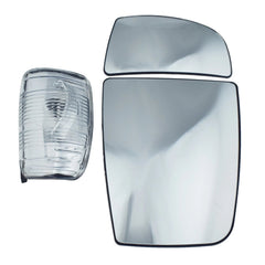 Left Upper Lower Mirror Glass & Turn Signal Light Lens for Ford Transit 1823875 6B93BC-57