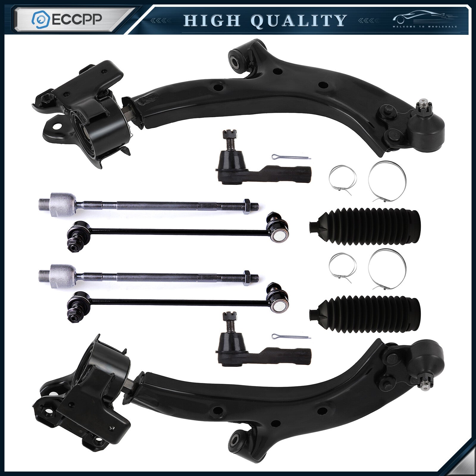 10 Front Lower Control Arm Ball Joint Sway Bar Tie Rods For 2007-2011 HONDA CR-V 6B93BC-57